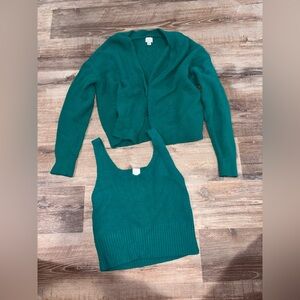 a new day Women's Green Cardigan and Tank Set